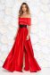 Artista occasional red dress with satin fabric texture embroidery details 6 - StarShinerS.com