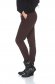 Pantaloni PrettyGirl maro inchis casual conici cu talie medie bumbac usor elastic 2 - StarShinerS.ro