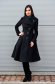 Palton negru din lana cu buzunare captusit pe interior 1 - StarShinerS.ro