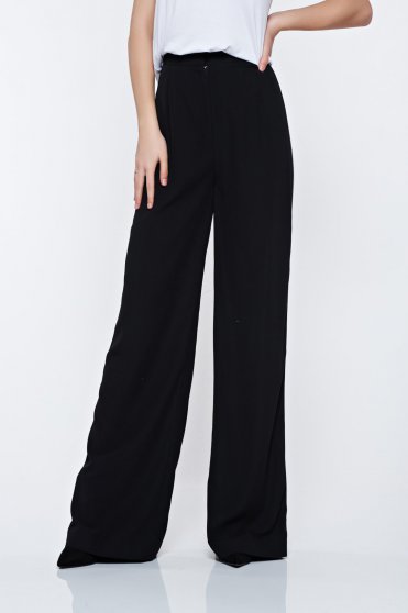 Ana Radu black trousers elegant high waisted flared
