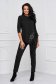 StarShinerS black embroidered asymmetrical cut women`s blouse with ruffle details 3 - StarShinerS.com