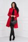 Cloche with inside lining accessorized with tied waistband elegant with bow red overcoat 4 - StarShinerS.com