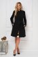 Cloche with inside lining accessorized with tied waistband elegant with bow black overcoat 4 - StarShinerS.com