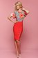 LaDonna red midi dress short sleeve with floral print 1 - StarShinerS.com