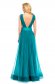 Turquoise evening dresses Ana Radu dress accessorized with belt 2 - StarShinerS.com