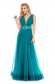 Turquoise evening dresses Ana Radu dress accessorized with belt 1 - StarShinerS.com
