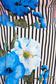 Rochie cu imprimeu floral LaDonna albastra cu dungi verticale in clos 3 - StarShinerS.ro