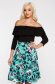 LaDonna green flared skirt with floral prints 1 - StarShinerS.com