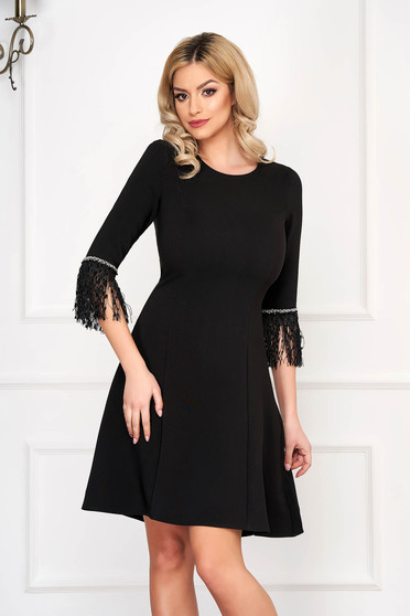 short sleeve little black dress