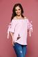 Bluza dama casual cu dungi verticale roz cu insertii de broderie 1 - StarShinerS.ro