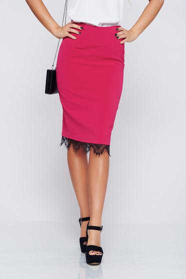 Top Secret darkpink elegant skirt with medium waist