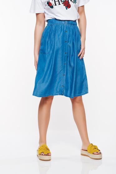 Top Secret blue casual cloche skirt with pockets