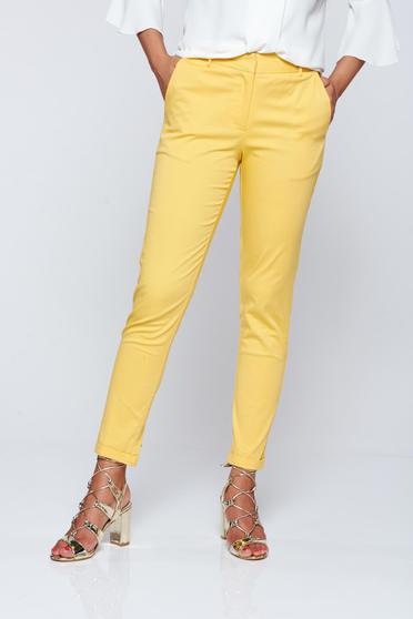 Top Secret yellow conical trousers with medium waist