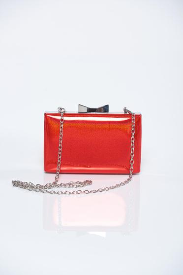 Red elegant bag metallic chain accessory