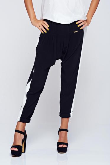 PrettyGirl black casual trousers with elastic waist