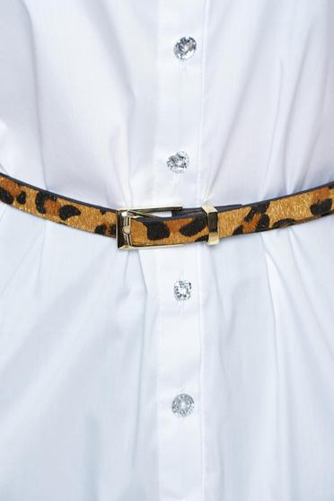Top Secret lightbrown ecological leather belt with animal print