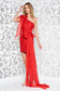 Ana Radu red sleeveless short cut occasional dress slightly elastic fabric 1 - StarShinerS.com