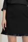 Fusta din stofa elastica neagra scurta cu un croi drept accesorizata cu banda din satin- StarShinerS 6 - StarShinerS.ro