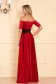 Artista occasional burgundy dress with satin fabric texture embroidery details 6 - StarShinerS.com