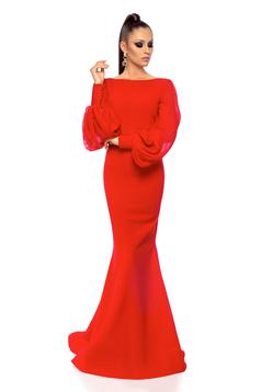 Occasional Ana Radu red dress with veil sleeves