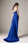 Rochie Ana Radu albastra de lux din material satinat cu umeri goi cu push-up accesorizata cu cordon 2 - StarShinerS.ro
