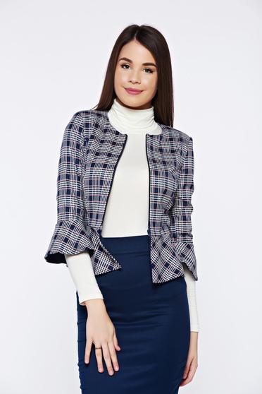 Fofy darkblue office elegant jacket with chequers