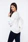 LaDonna white elegant women`s blouse with satin fabric texture with v-neckline 2 - StarShinerS.com