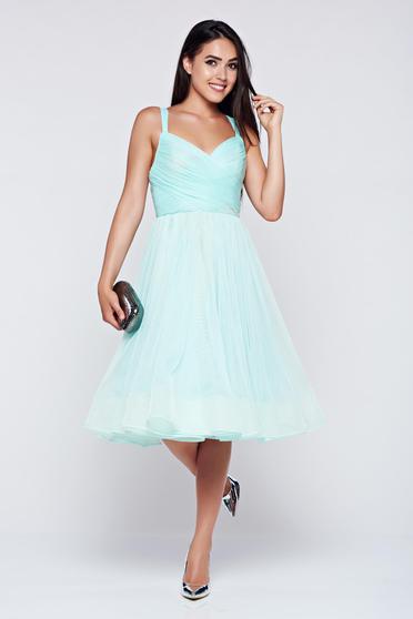 Rochie Ana Radu mint de lux in clos din tul captusita pe interior cu bust buretat