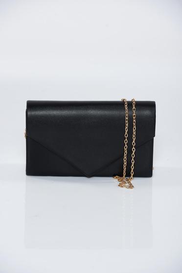 Occasional clutch bag black with metallic aspect