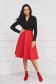 Red cloche skirt from ecological leather midi - StarShinerS 4 - StarShinerS.com