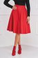 Red cloche skirt from ecological leather midi - StarShinerS 1 - StarShinerS.com