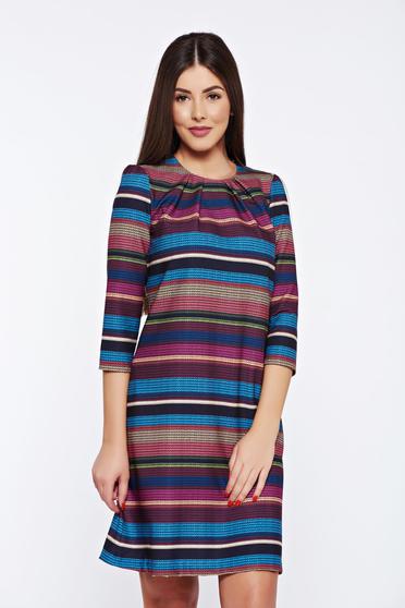 Fofy daily a-line blue dress with stripes