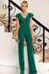 Fofy green elegant jumpsuit with ruffles on the chest with v-neckline 1 - StarShinerS.com