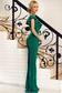 Fofy green elegant jumpsuit with ruffles on the chest with v-neckline 2 - StarShinerS.com