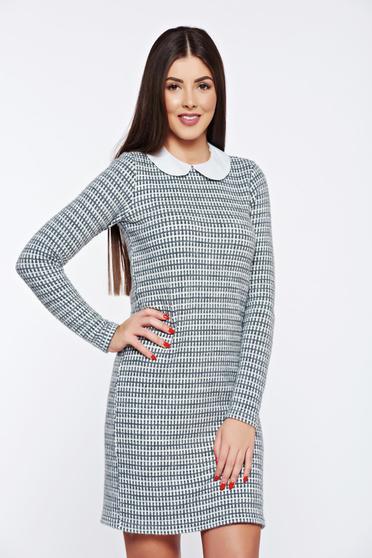 PrettyGirl grey daily knitted dress with round collar