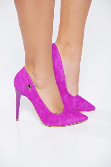 MissQ stiletto from ecological suede with high heels fuchsia shoes