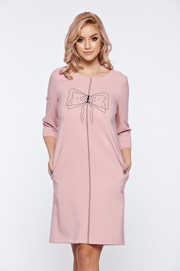 LaDonna rosa daily dress with easy cut with embroidery details