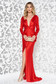 Ana Radu red occasional long sleeved dress accessorized with tied waistband 3 - StarShinerS.com