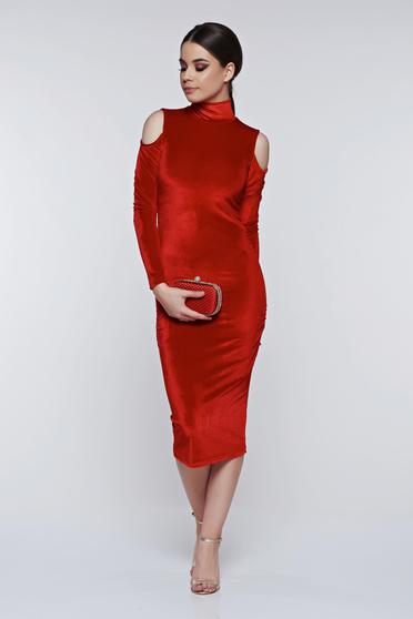 red velvet pencil dress