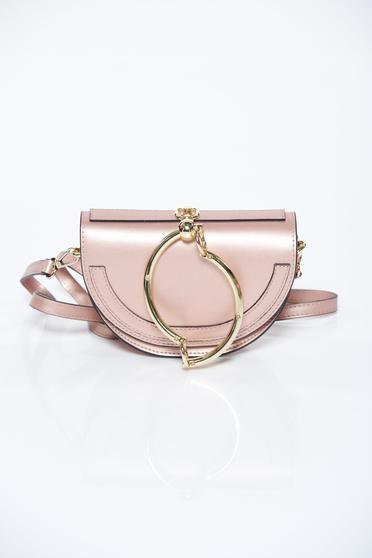 Rosa bag clubbing natural leather with metallic aspect