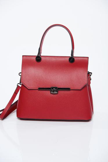 Burgundy bag natural leather long, adjustable handle office