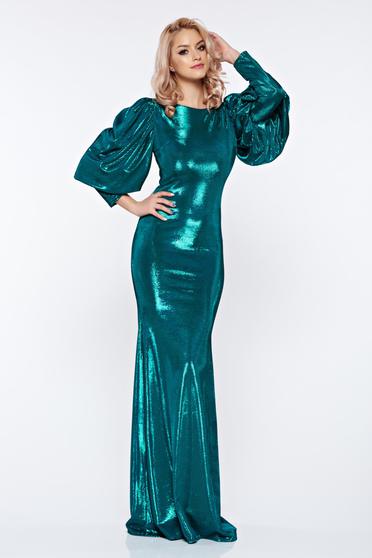 Artista darkgreen dress with puffed sleeves evening dresses mermaid dress