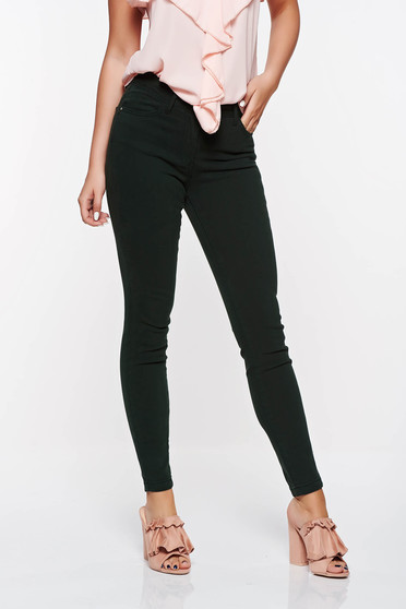 Top Secret darkgreen cotton skinny jeans with front pockets