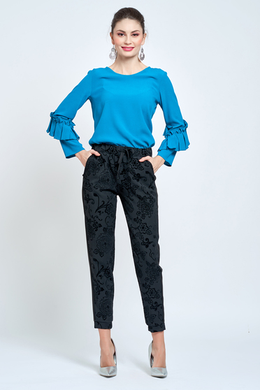 PrettyGirl black trousers conical with pockets with elastic waist