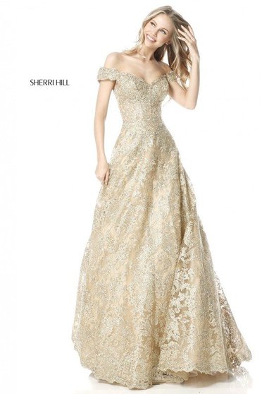 Rochie Sherri Hill 51573 Gold