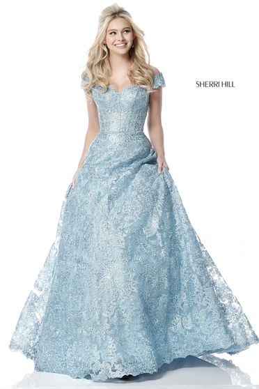 Rochie Sherri Hill 51573 LightBlue