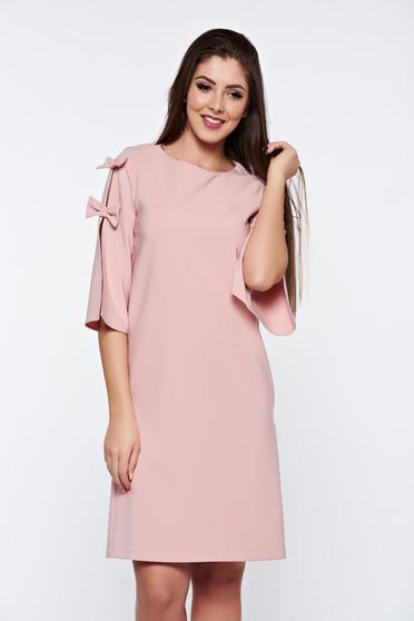 Rochie LaDonna rosa eleganta din stofa usor elastica cu croi larg
