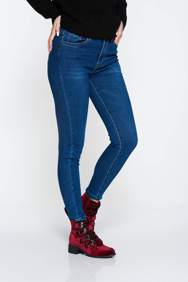Darkblue jeans casual skinny jeans cotton with front and back pockets