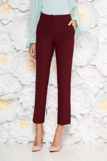 Pantaloni Artista visinii office cu un croi drept cu talie medie din stofa usor elastica cu buzunare