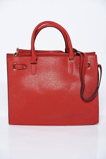 Red bag office from ecological leather